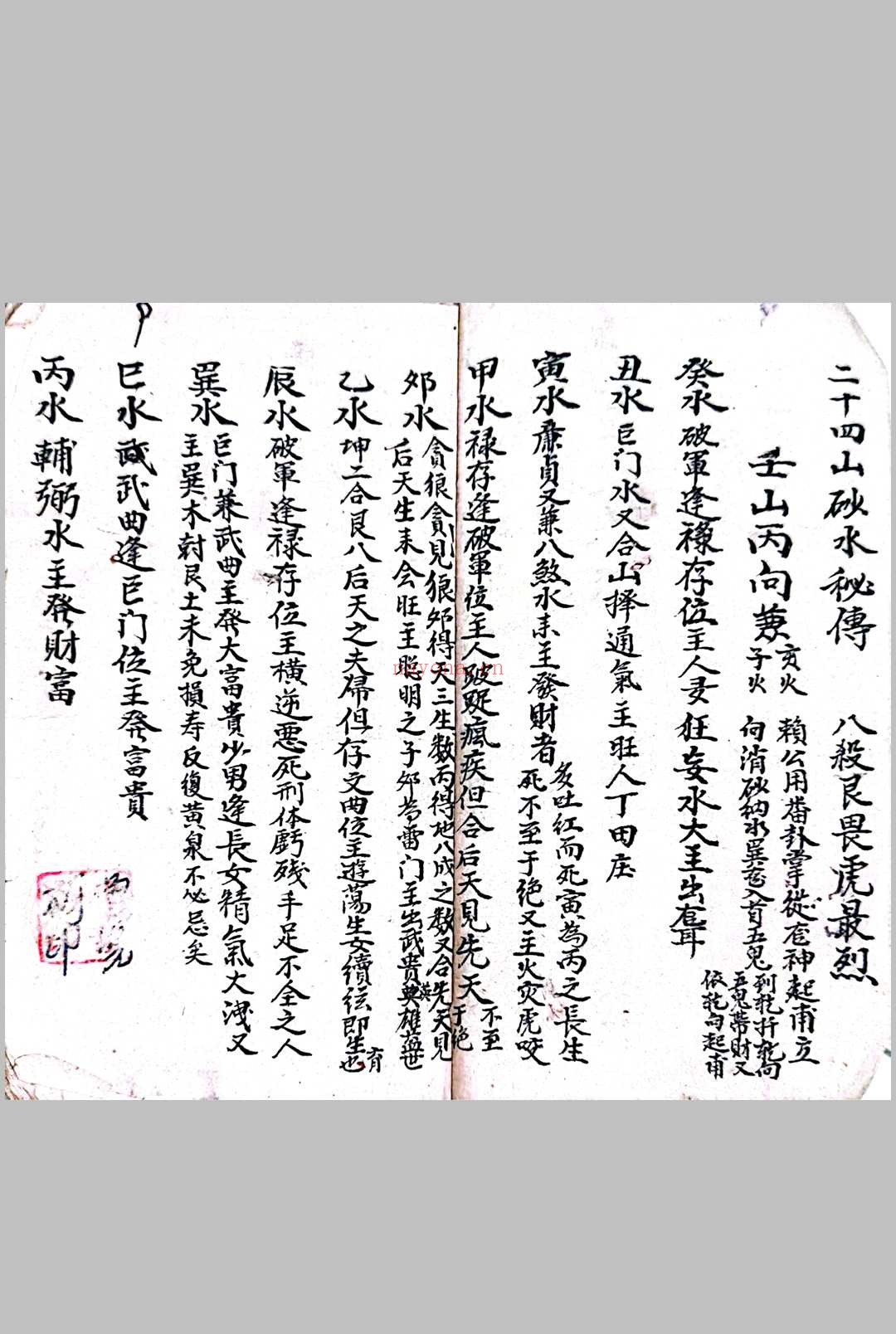 《二十四山砂水秘传》