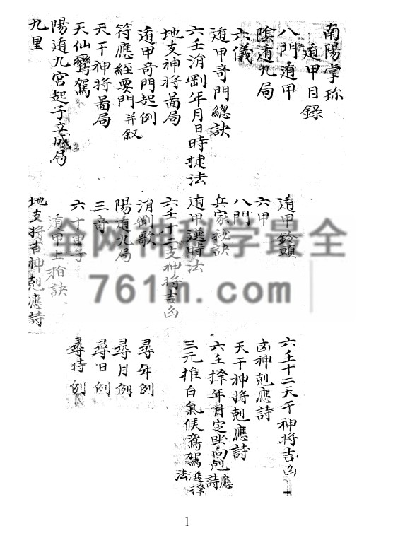 免费分享:南阳掌珍(奇门手抄古本)