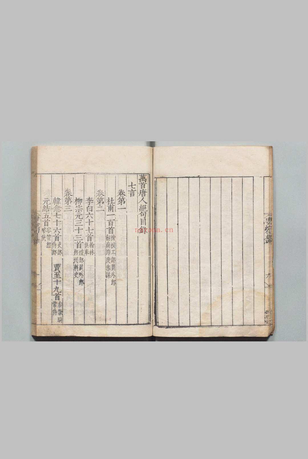 万首唐人绝句 七言75卷 洪迈(宋)刊本 ,明 , 德星堂