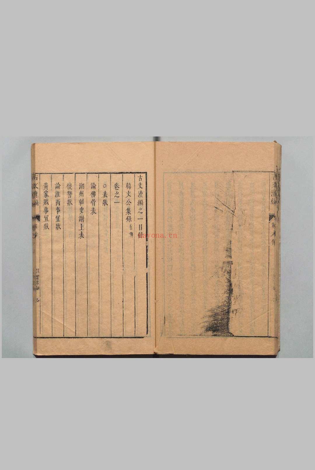 古文续编 韩文公集录３卷 柳柳州集录３卷 欧阳文忠公集录６卷 苏明允集录２卷 苏文忠公集录７卷 王荆公集录３卷 曾文定公集录２卷 苏文定公集录３卷 王志坚（明）明崇祯6年