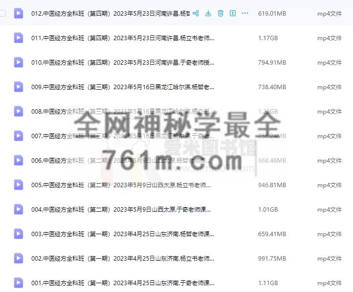 于奇《中医经方全科学习班》