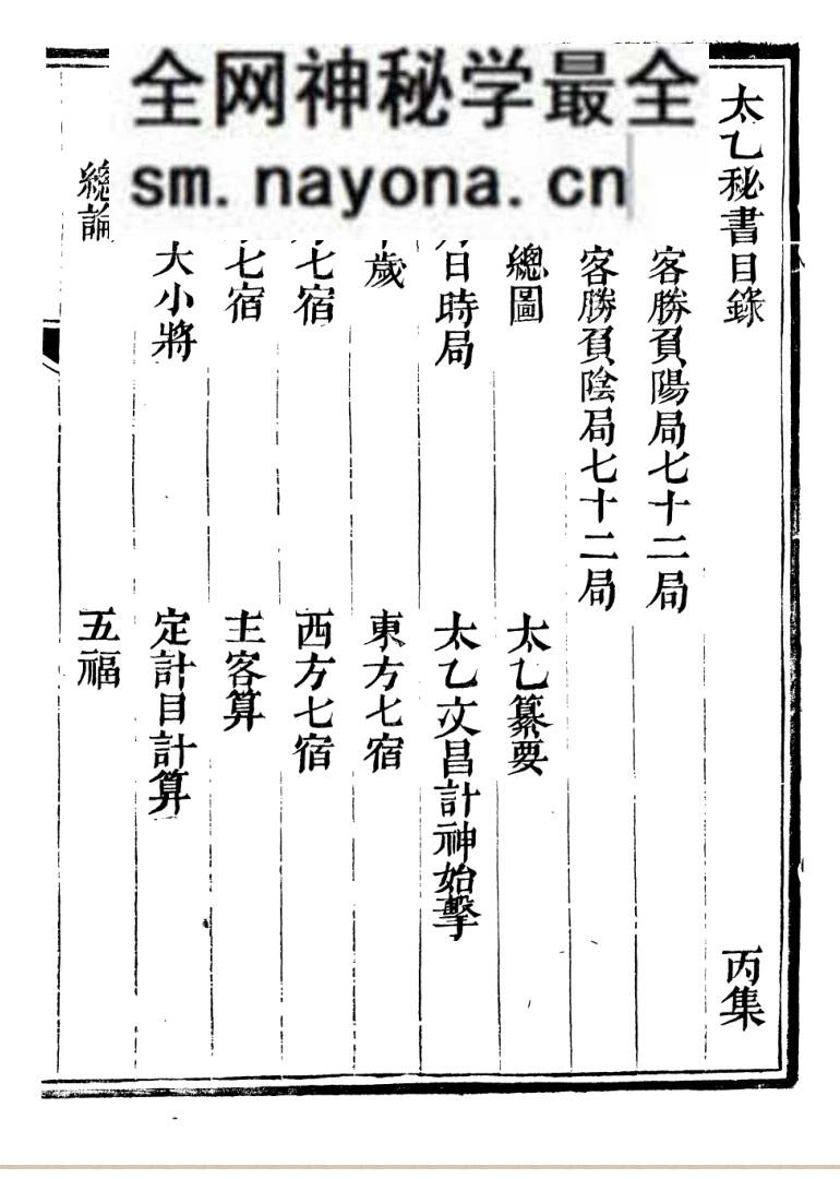 《太乙秘书》