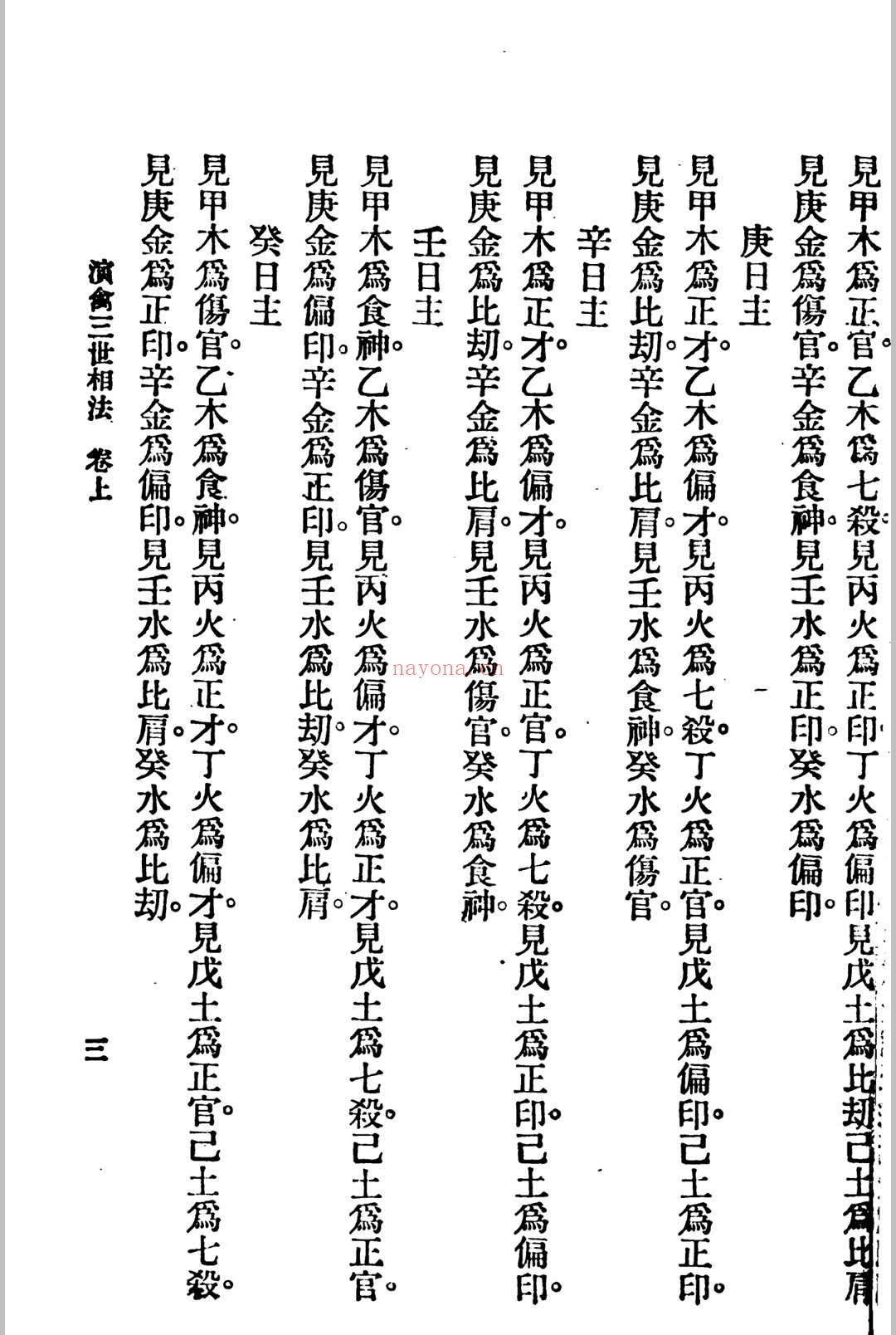 演禽三世相法