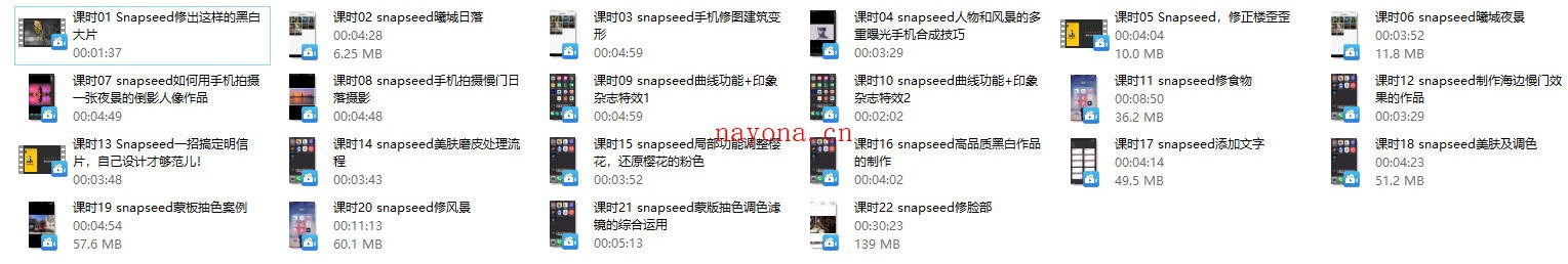 Snapseed修图视频教程（共22课）