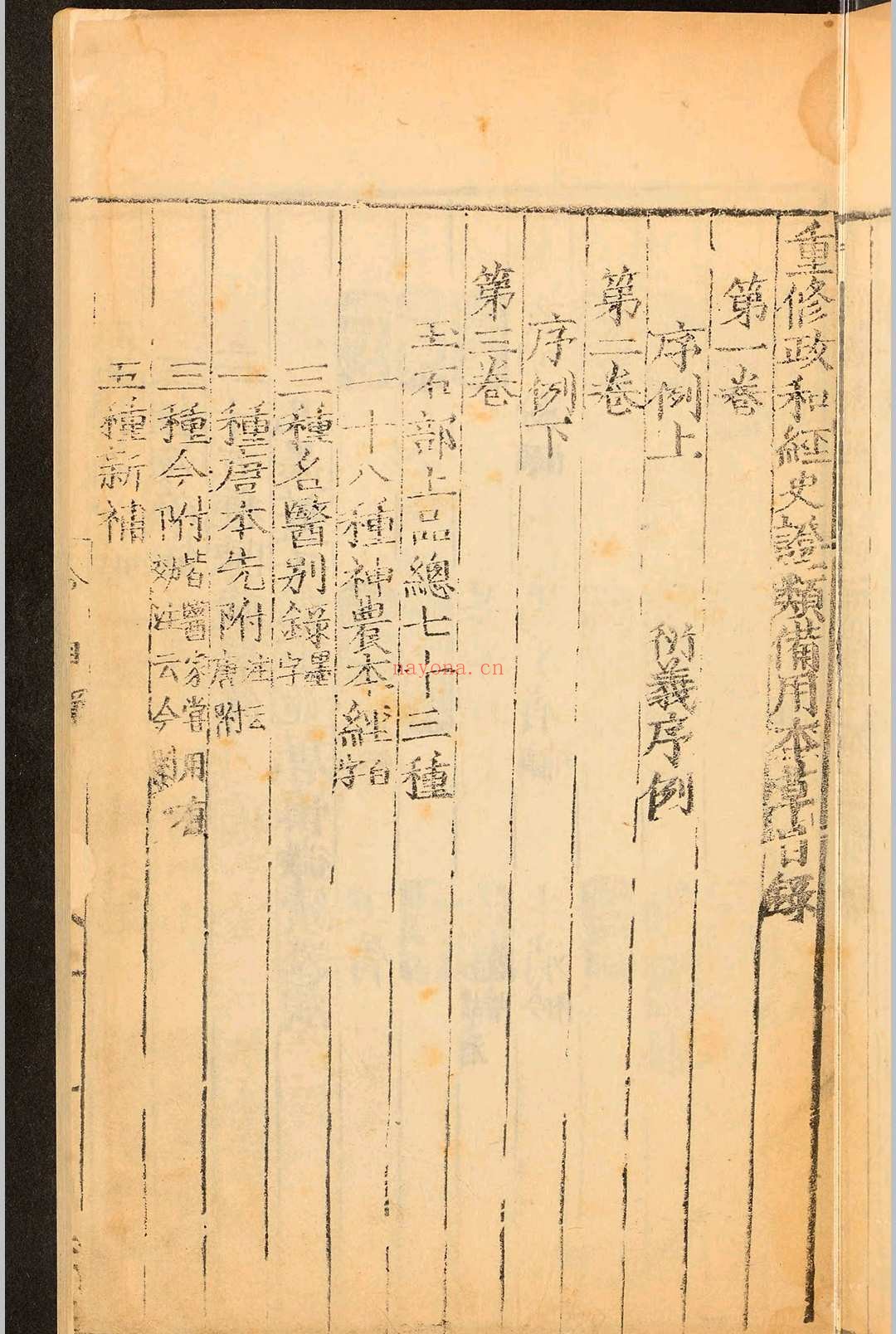 重修政和经史证类备用本草三十卷.唐慎微.明嘉靖三十一年