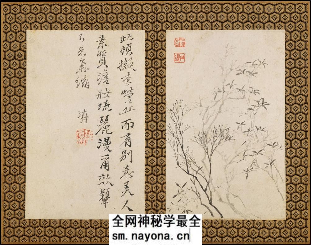 苦瓜和尚书画册.清石涛画.12帧.日.富冈铁斋题.石涛道人书画神品.1695年 - 第11页预览图