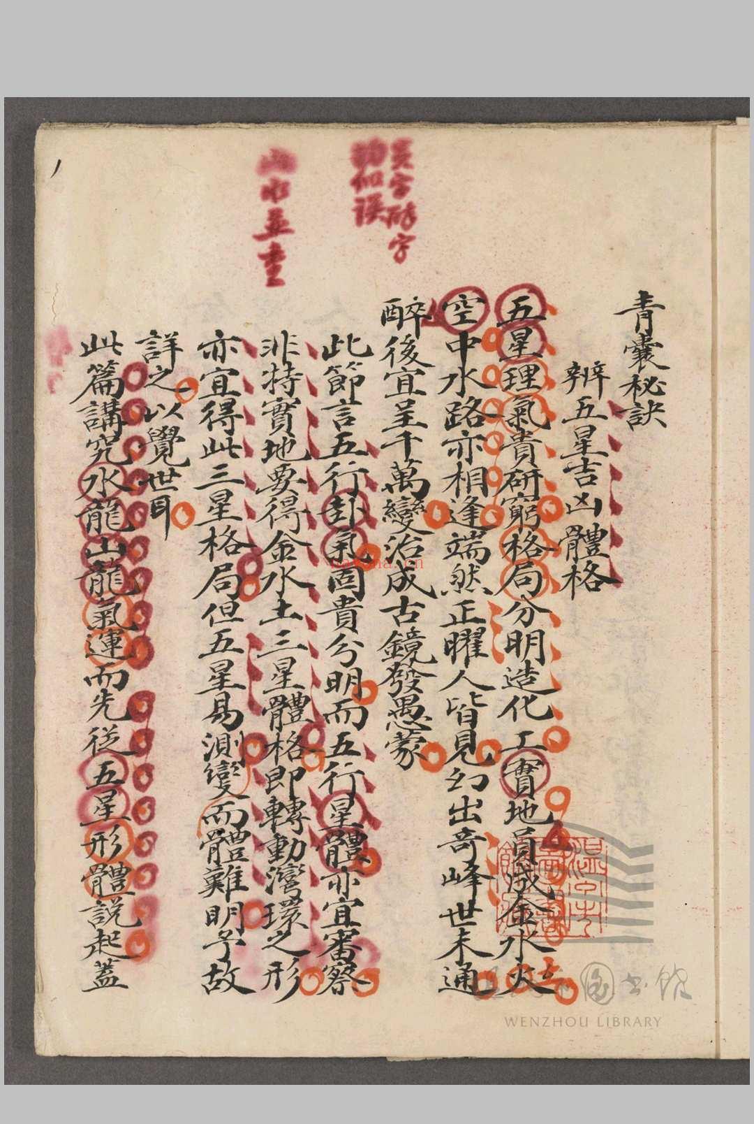 青囊秘诀 一卷