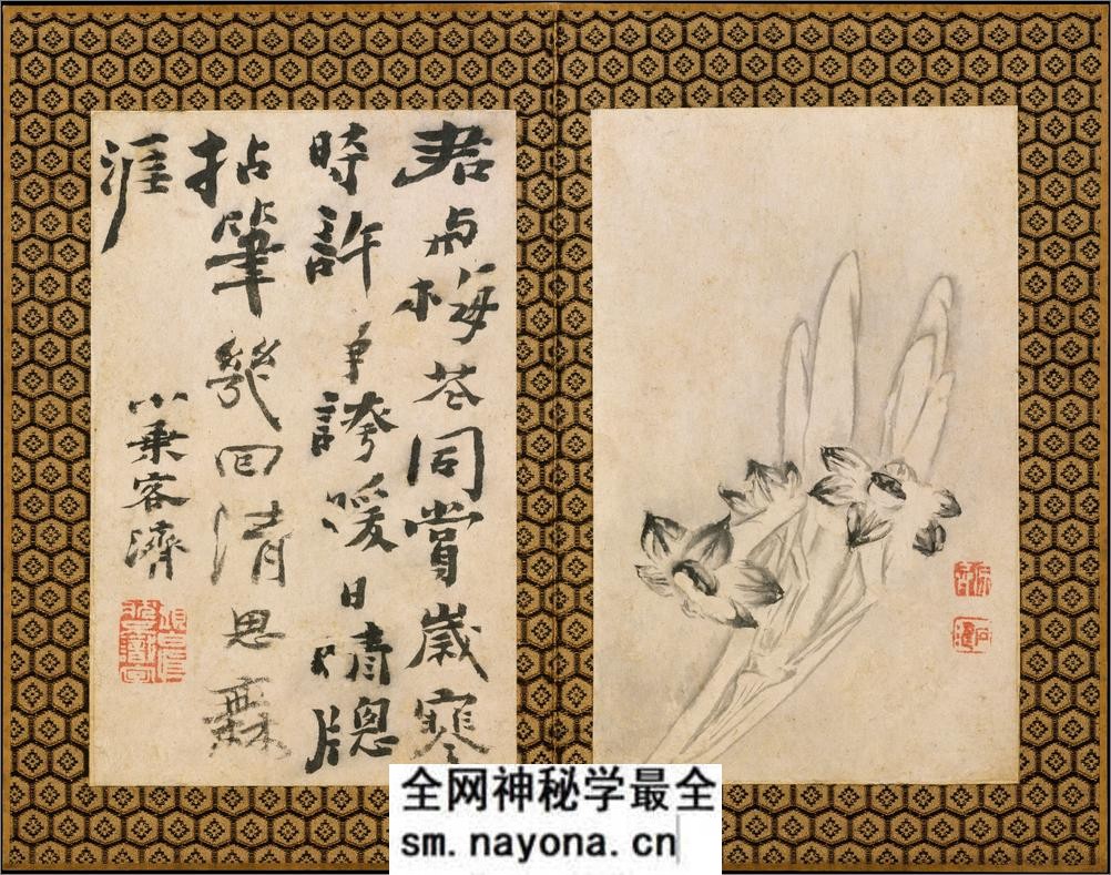 苦瓜和尚书画册.清石涛画.12帧.日.富冈铁斋题.石涛道人书画神品.1695年 - 第13页预览图