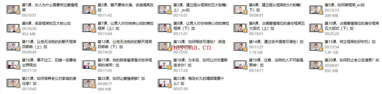 一只橙《女性高情商进阶框架课》价值399