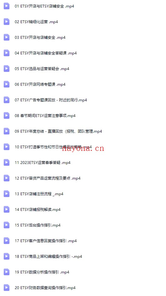 ETSY 入驻+后台+运营实战系列教程【Ag-0162】