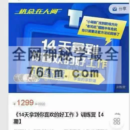 《14天拿到你喜欢的好工作 》训练营格总在人间