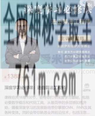 深度学习必修课：进击算法工程师 总计：100