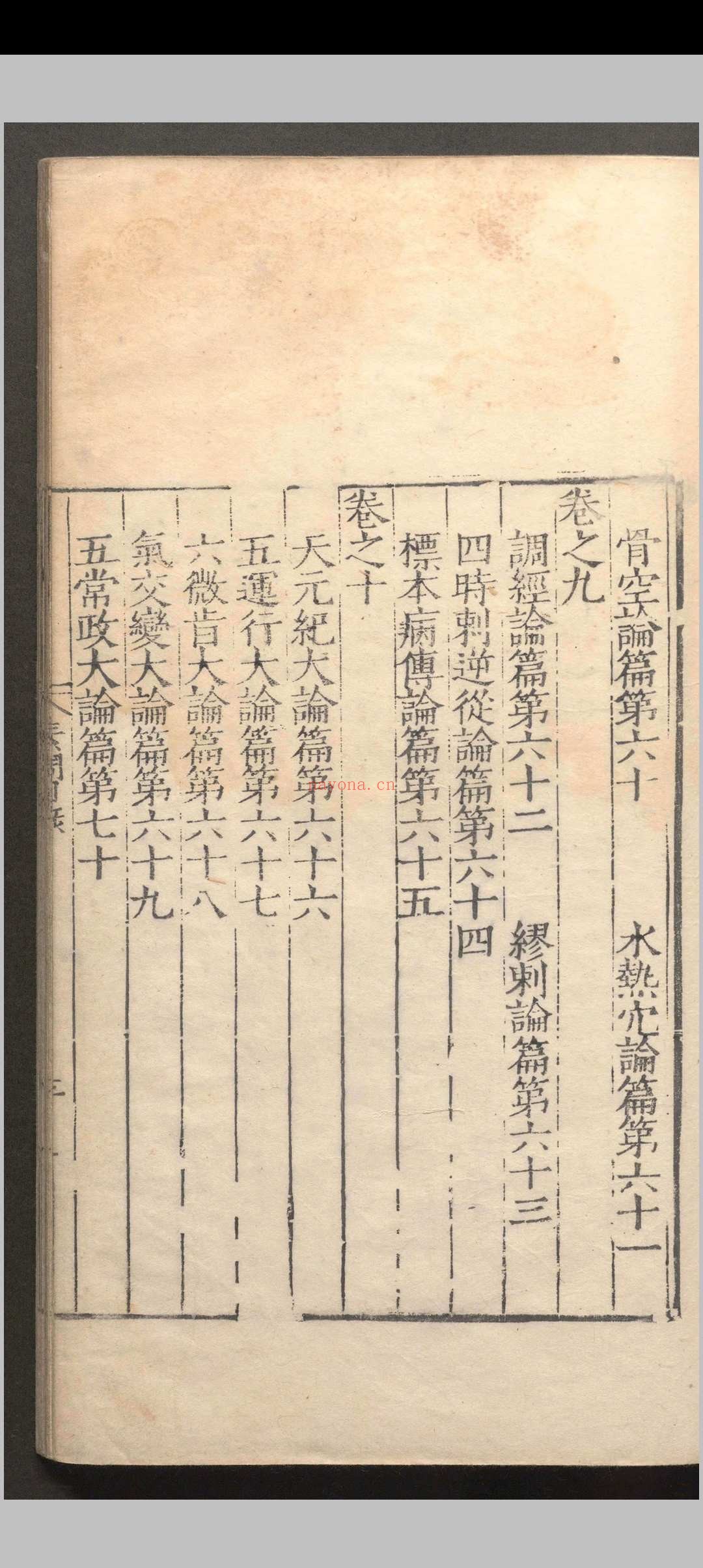 黄帝内经素问.十二卷.素问灵柩经.十二卷.明嘉靖