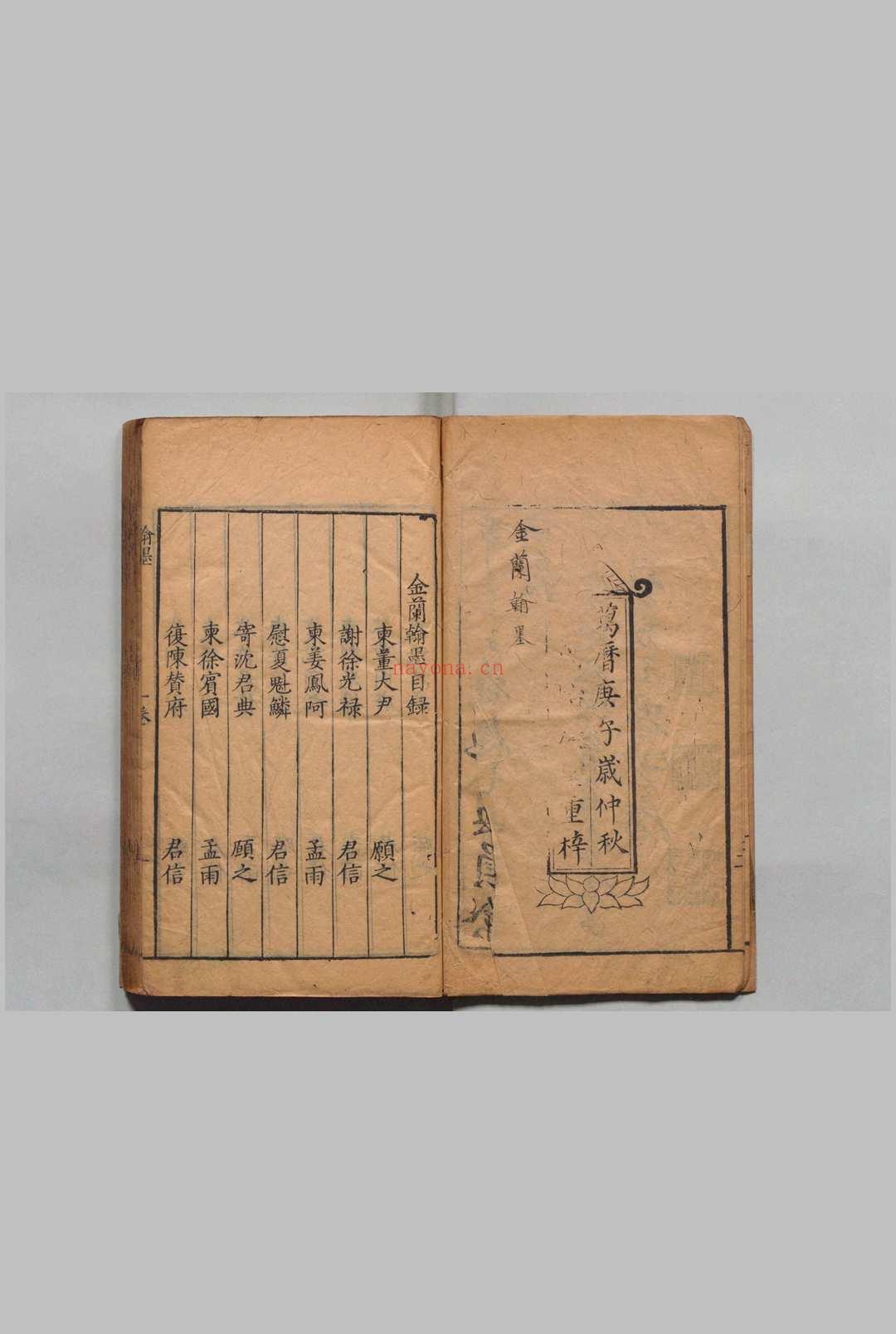 三子金兰翰墨 4卷 张沛 明万历28年