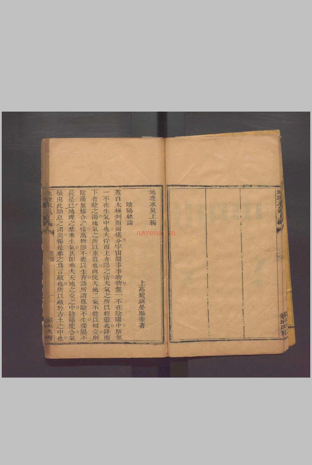 地理求真  二卷 .清同治六年（1867）刻本.（清）晏联奎撰