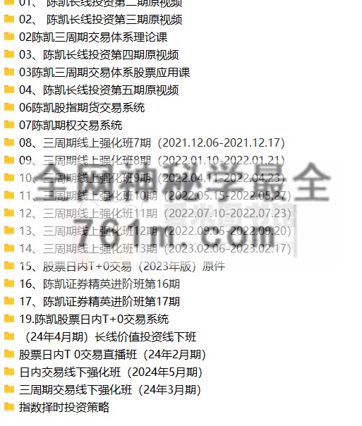 陈凯投资课程