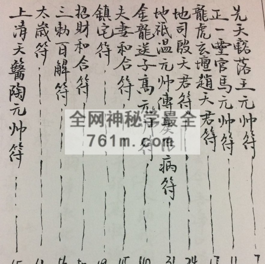 鹤道长 – 道教雷霆诸将常用符箓汇总85页(电子版) YXG0010