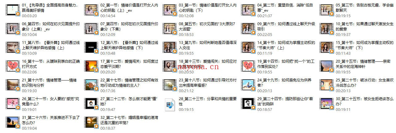 米娅《魅力成长实操课》男生版视频课