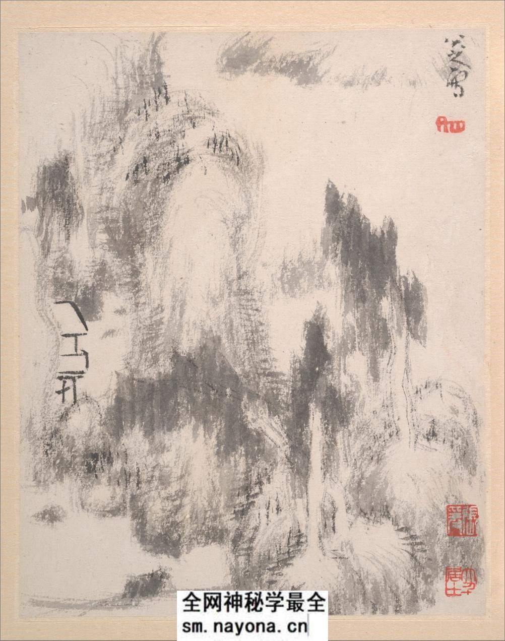 八大山人绘画册页.写意文人12帧.山水12帧.朱耷绘.清代 - 第17页预览图