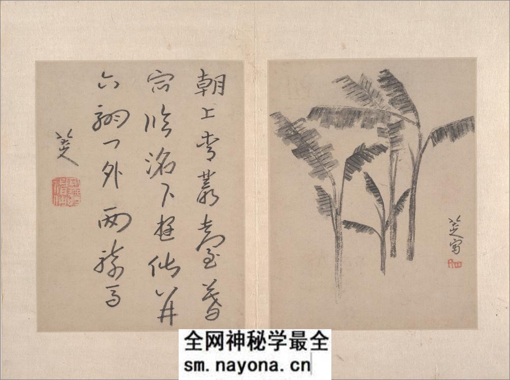 八大山人绘画册页.写意文人12帧.山水12帧.朱耷绘.清代 - 第8页预览图