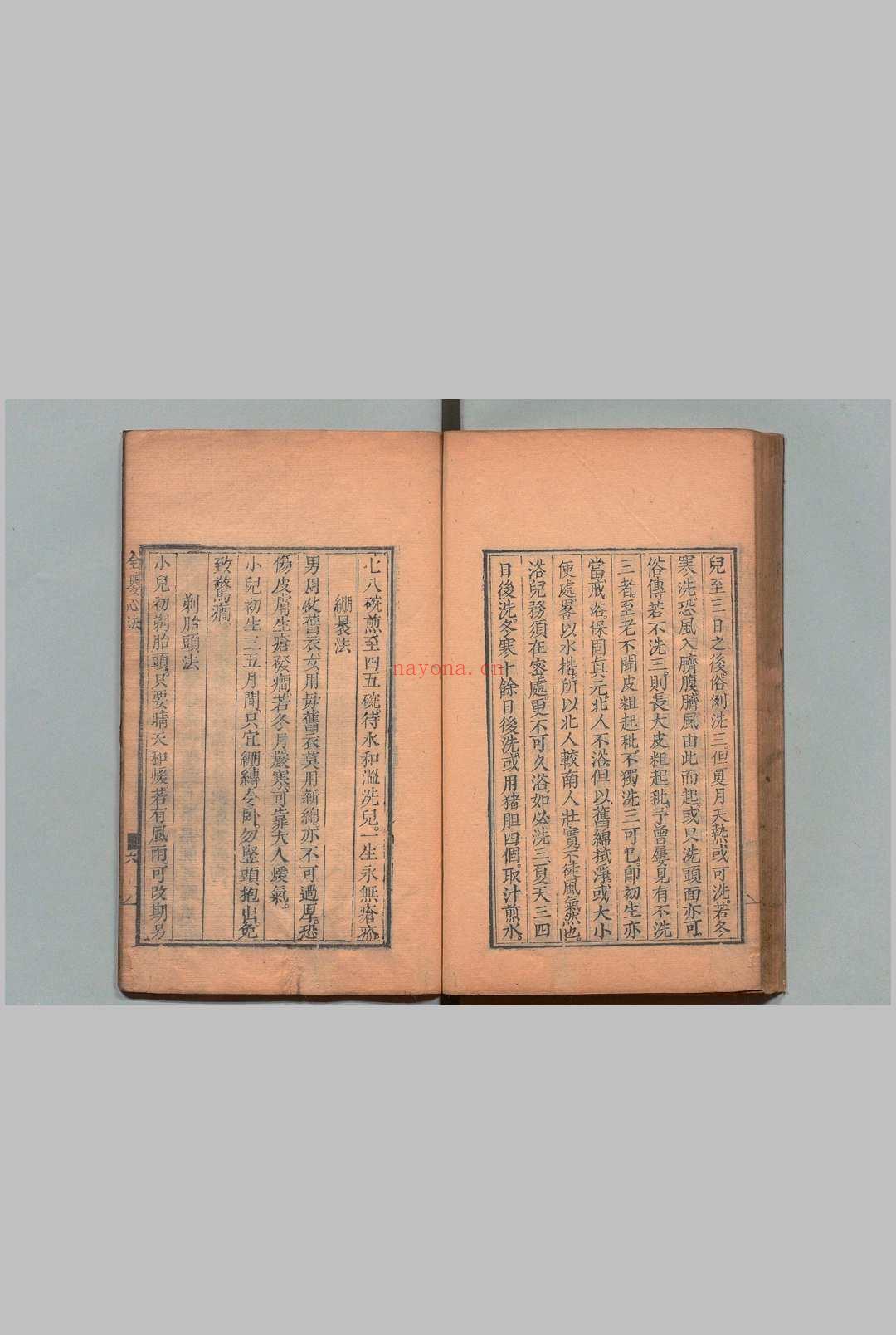 保产心法 1卷 全婴心法1卷 石成金 清刊本