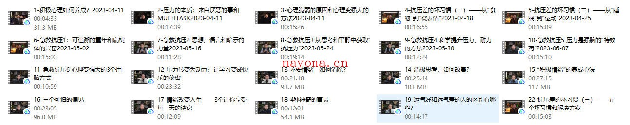 松明《玩转压力:积极情绪养成课》完结