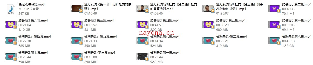 2021魅力系统私教课『包含：魅力原理+约会高手+长期关係+高阶社交+偷心聊法』