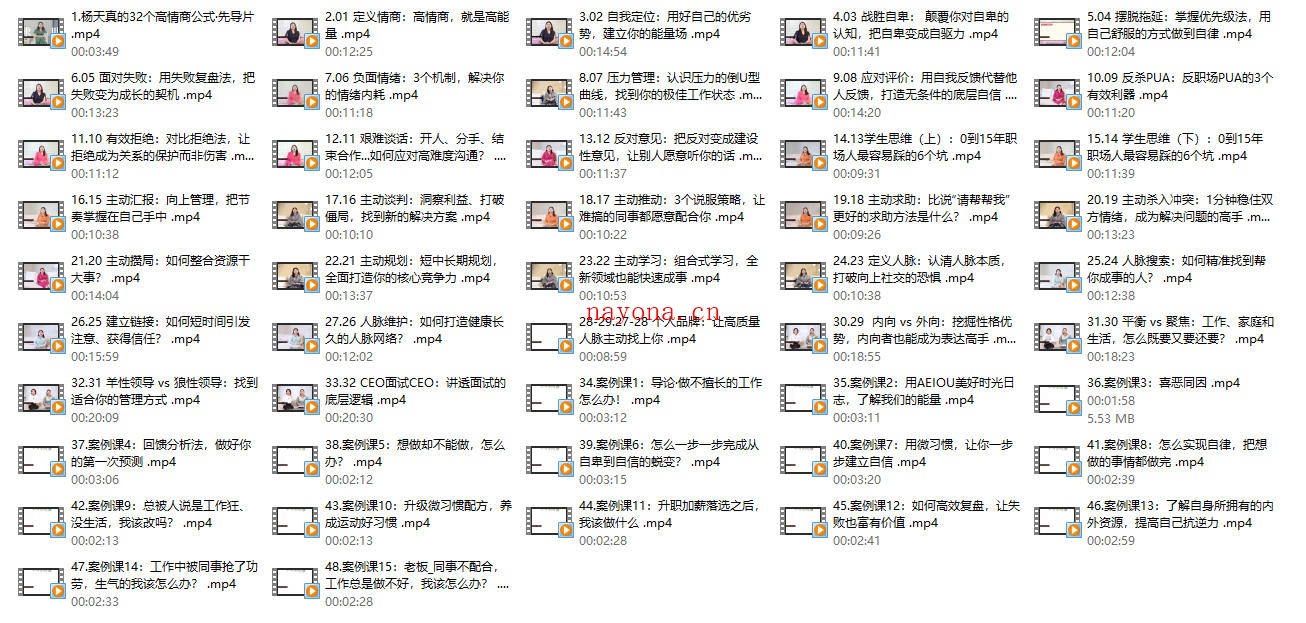 杨天真 关系法则32讲 视频(48节)