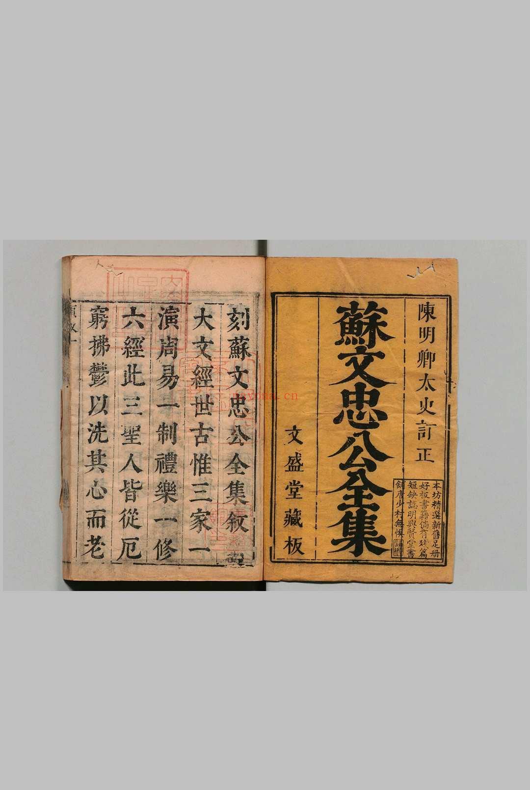 东坡先生全集 75卷 东坡先生年谱1卷 苏轼(宋)王宗稷(宋)清邵长衡重订 明刊本