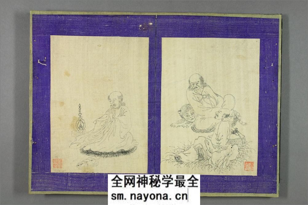 万年少白描人物册.清.万寿祺伝笔.絖本水墨 - 第4页预览图