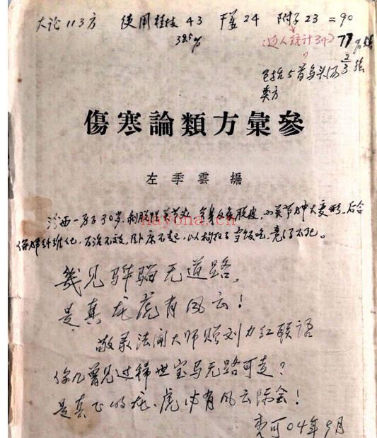 伤寒论类方汇参笔记版