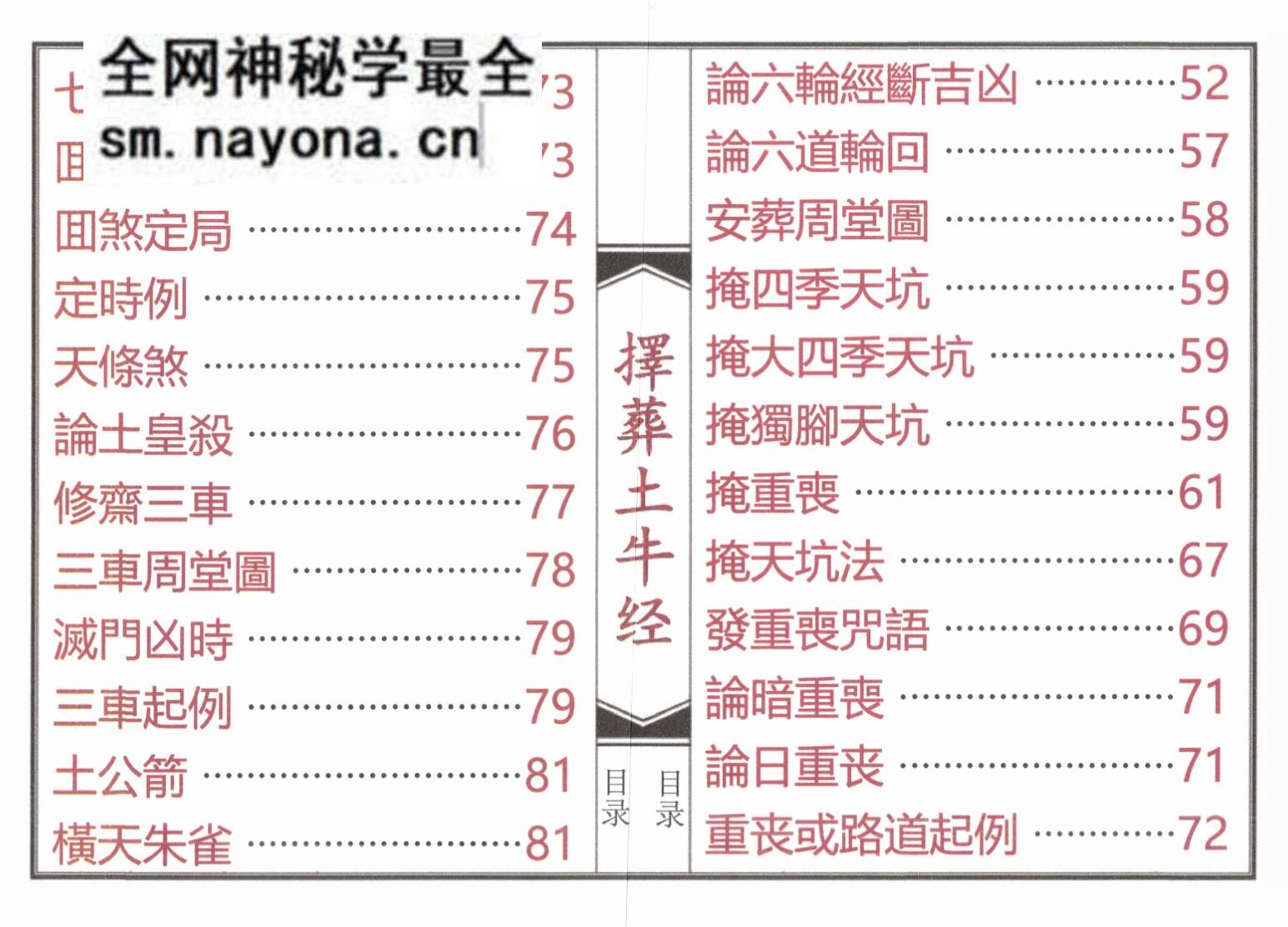 《择葬土牛经》