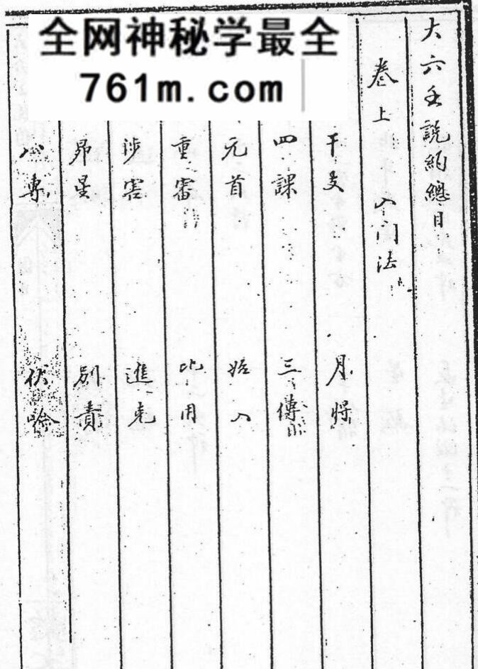 张鋐《大六壬说约》340页