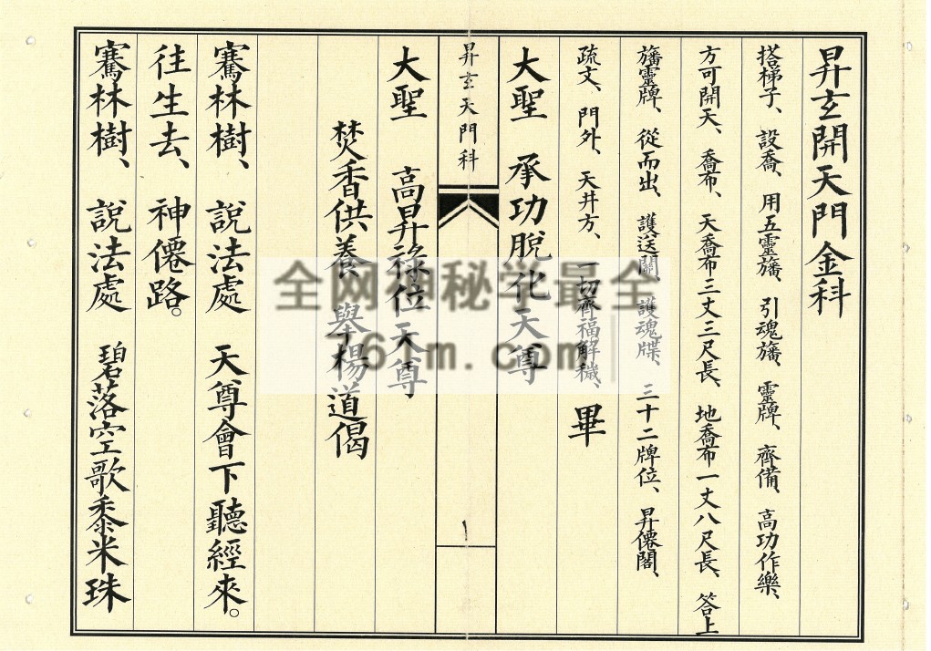 YXG0099 《昇玄开天门金科》46筒子页