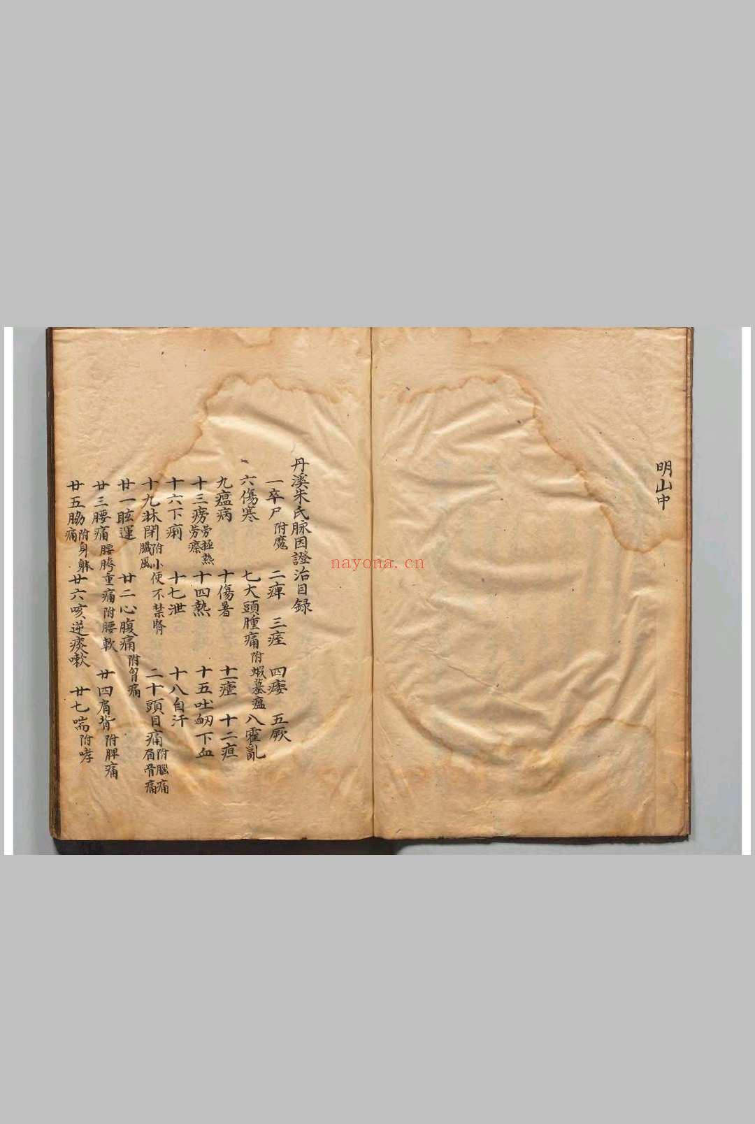 丹溪朱氏脉因证治 朱震亨（元）