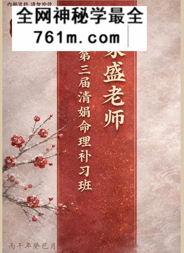 盲派绝技陈家盛老师-第三届盲派补习班线上课|全套477页高清精修讲义