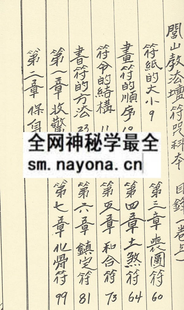 闾山教法坛符咒科本（上）（只售电子版）