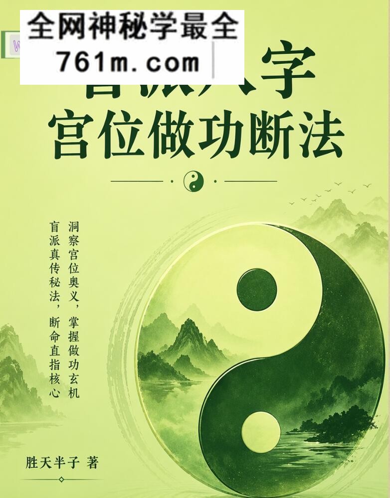胜天半子《盲派八字宫位做功断法》
