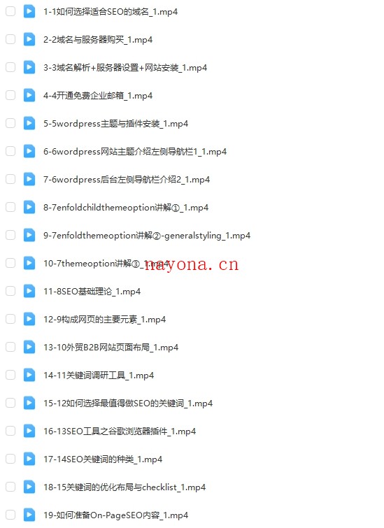 Wordpress外贸建站+SEO优化课程-全系列高价值【Aa-0057】