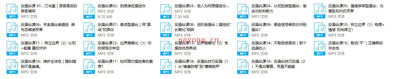 良叔《反操纵课理论版》19节音频