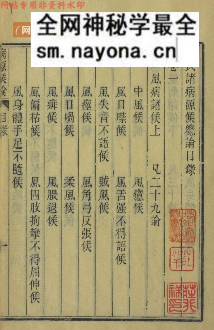 《病源候论》