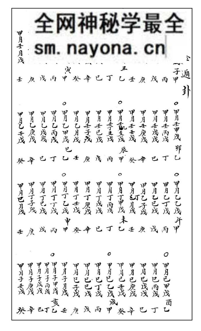 《八刻分经定数（密码表）》.题[宋]邵雍作