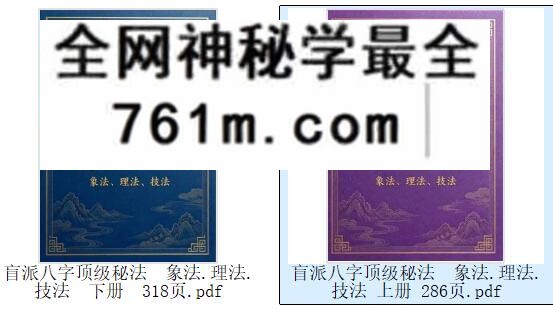 《盲派八字顶级秘法:象法、理法、技法》.上下册两本