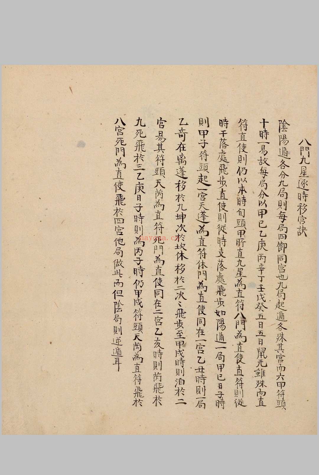 奇门节要.笔写本