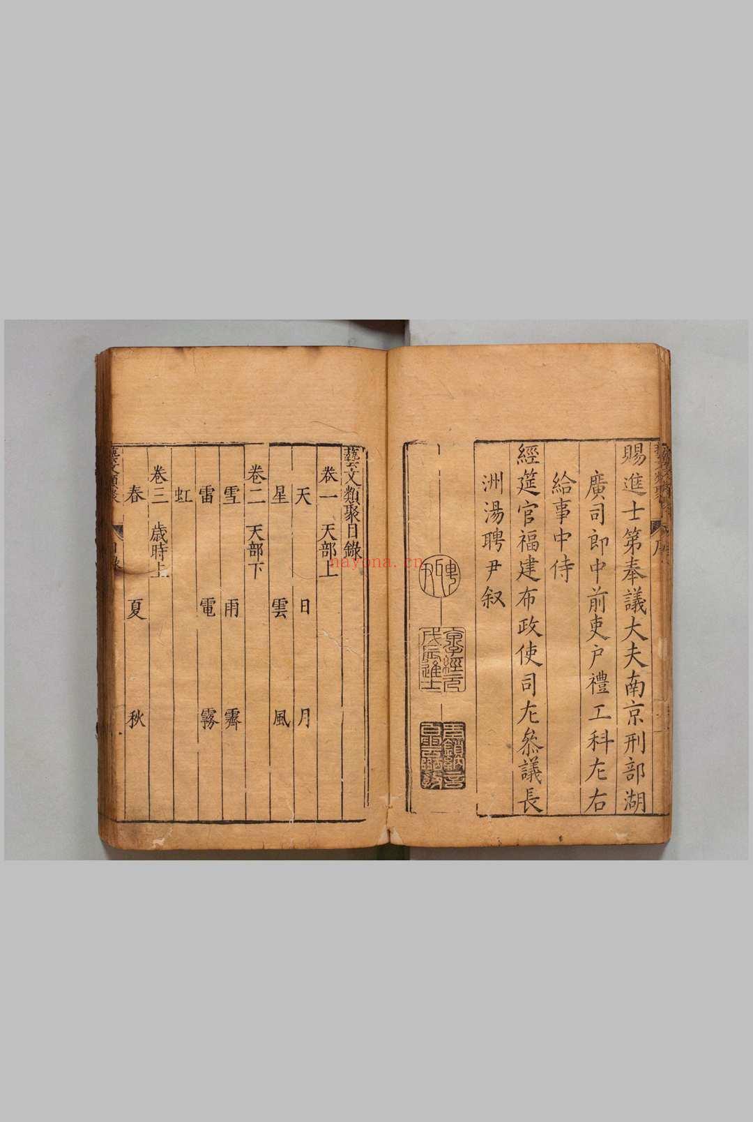 艺文类聚 100卷 欧阳询(唐)王元贞(明),明万历15年