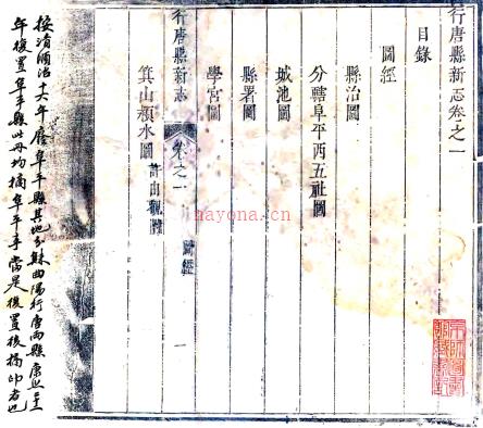 ［康熙］行唐县新志五卷 王鹤等修 薛琇纂 康熙刻本.