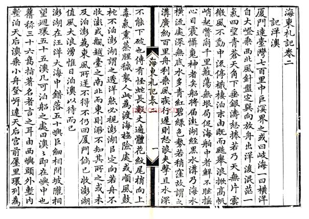 海东札记四卷 朱景英撰 乾隆三十八年（1773）刻本.