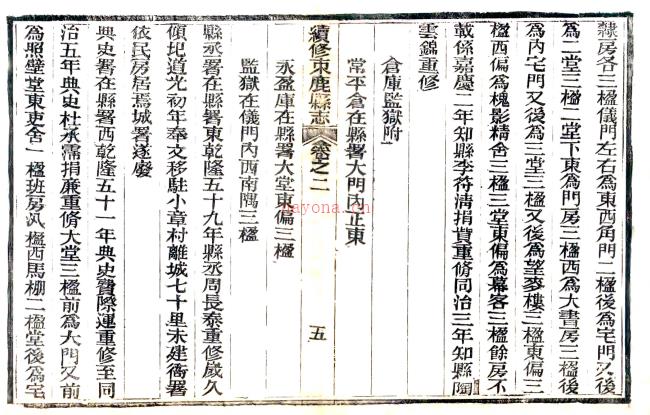 ［同治］续修束鹿县志八卷 宋陈寿纂修 同治七年（1868）刻本.