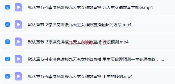 李洪亮《九天神数直播》视频课5集