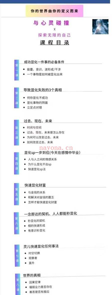 《让显化改写命运(显化长高、美貌、金钱、爱情) 显化改变过去未来》14集视频课程